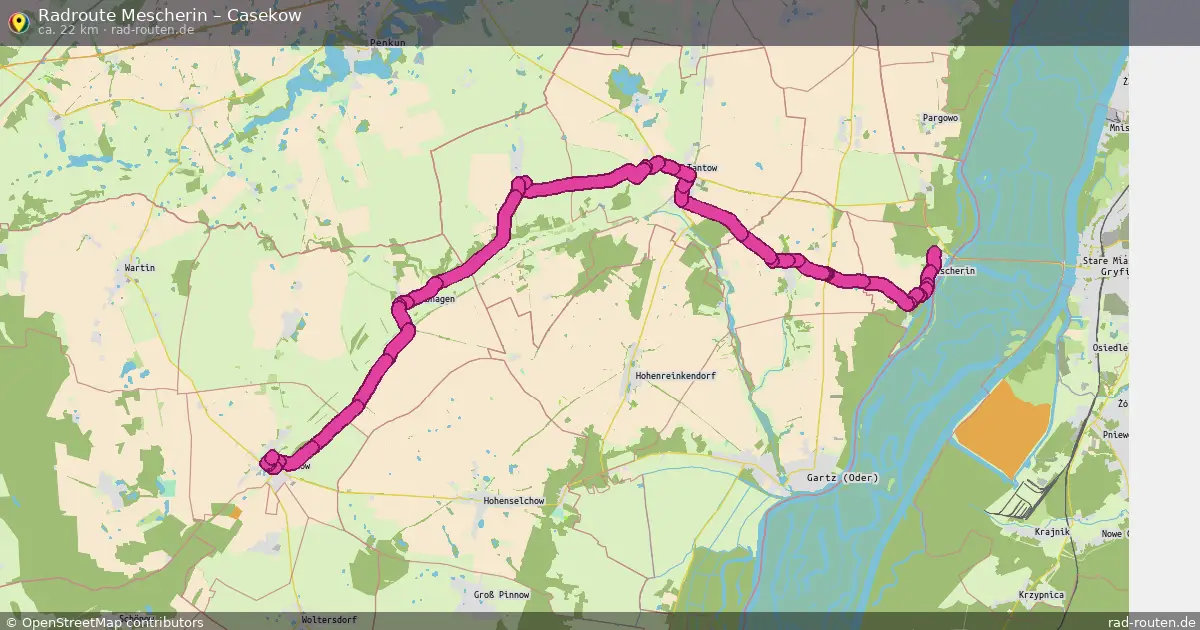 Fahrradroute Mescherin – Casekow (22 km) – Rad-Routen.de