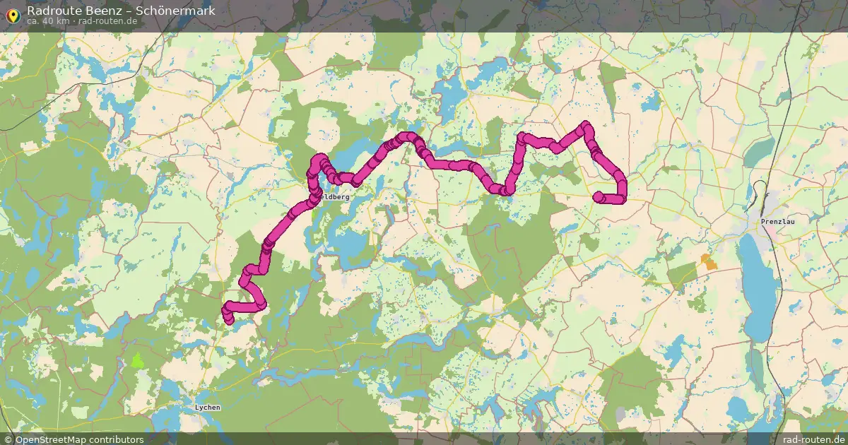 Fahrradroute Beenz – Schönermark (40 km) – Rad-Routen.de