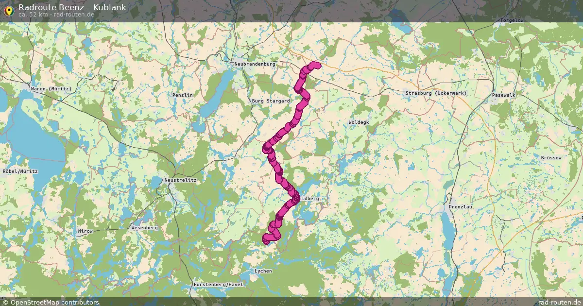 Fahrradroute Beenz – Kublank (52 km) – Rad-Routen.de