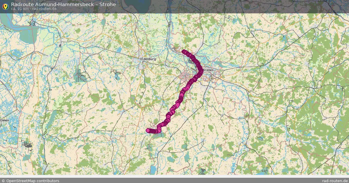 Fahrradroute Aumund-Hammersbeck – Strohe (91 km) – Rad-Routen.de