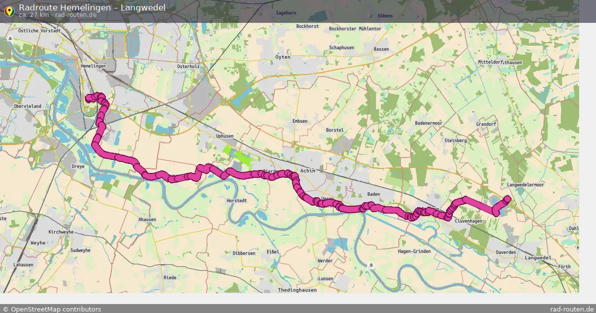Fahrradroute Hemelingen – Langwedel (27 km) – Rad-Routen.de