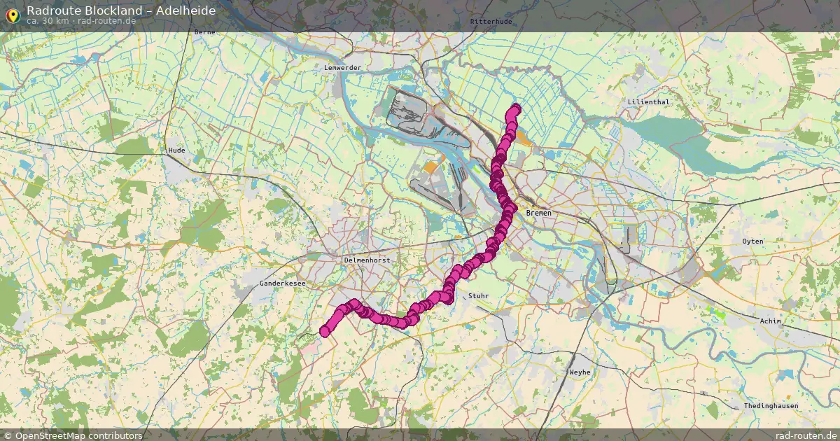 Fahrradroute Blockland – Adelheide (30 km) – Rad-Routen.de