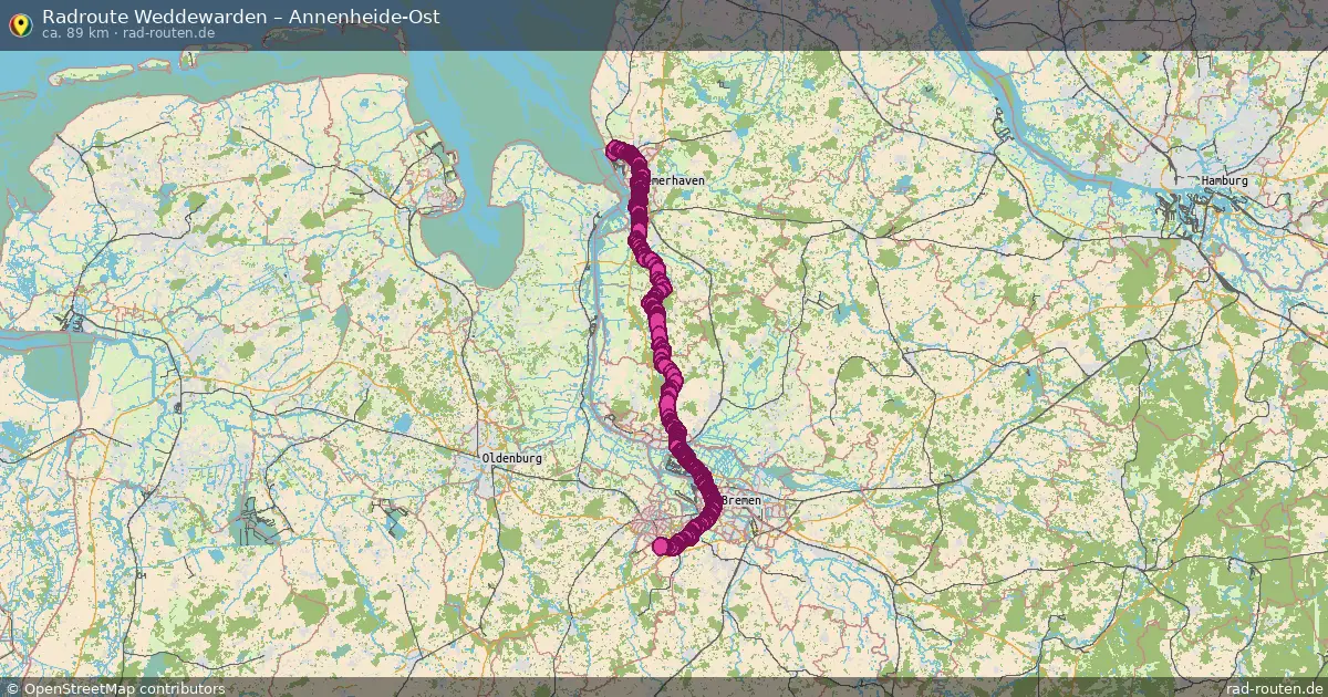 Radtour Weddewarden – Annenheide-Ost