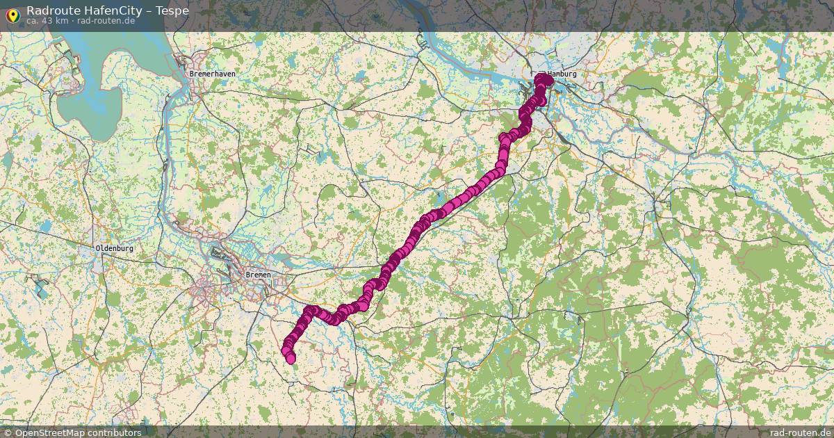 Fahrradroute Hafencity – Adendorf (59 km) – Rad-Routen.de