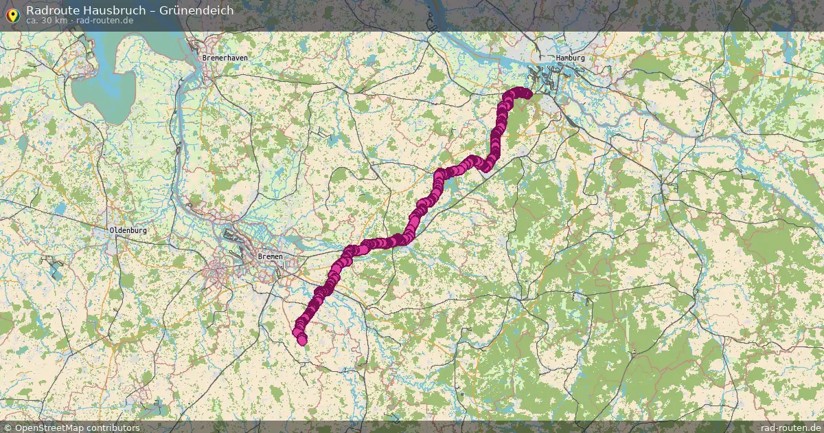 Fahrradroute Hausbruch – Grünendeich (30 km) – Rad-Routen.de