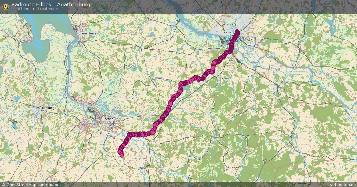 Fahrradroute von Eilbek nach Winsen (Luhe)