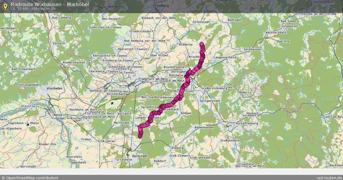Fahrradroute Wixhausen – Marköbel (55 km) – Rad-Routen.de