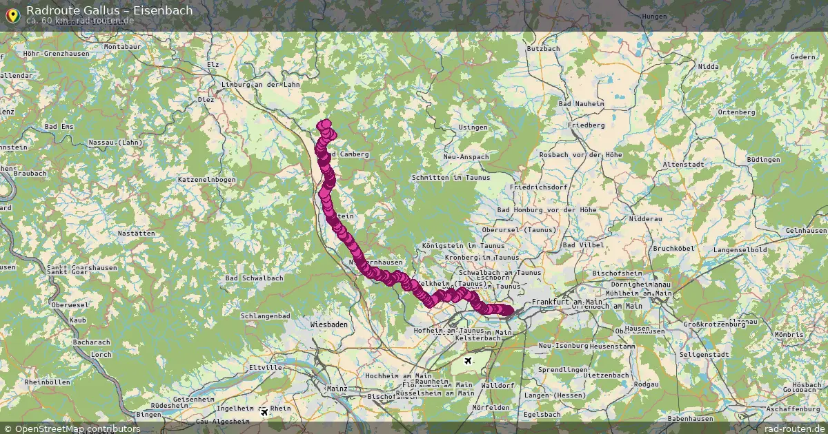 Fahrradroute Gallus – Eisenbach (60 km) – Rad-Routen.de