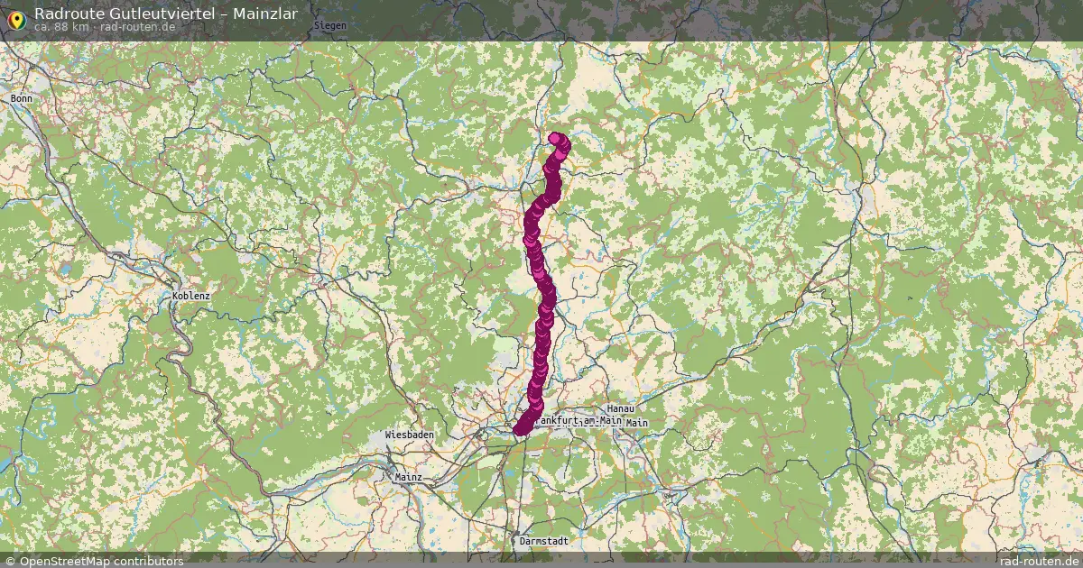 Fahrradroute Gutleutviertel – Mainzlar