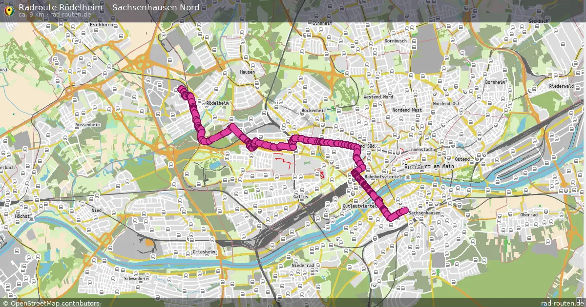 Radtour Rödelheim – Sachsenhausen Nord