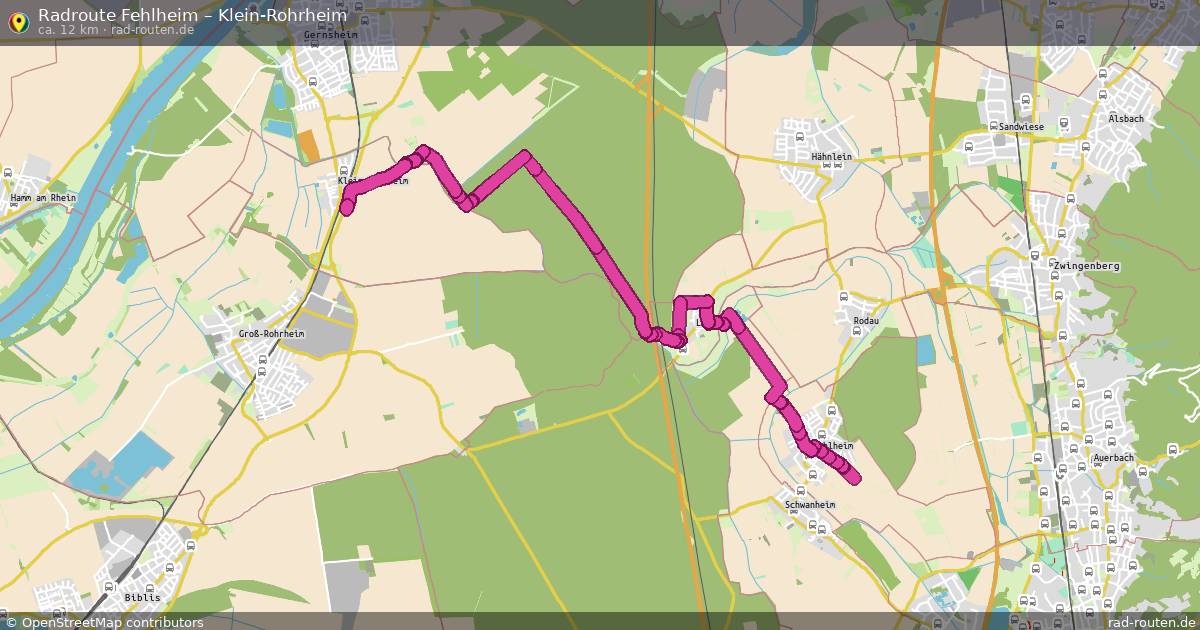 Fahrradroute Fehlheim – Klein-Rohrheim