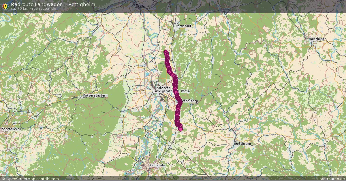 Fahrradroute Langwaden – Rettigheim