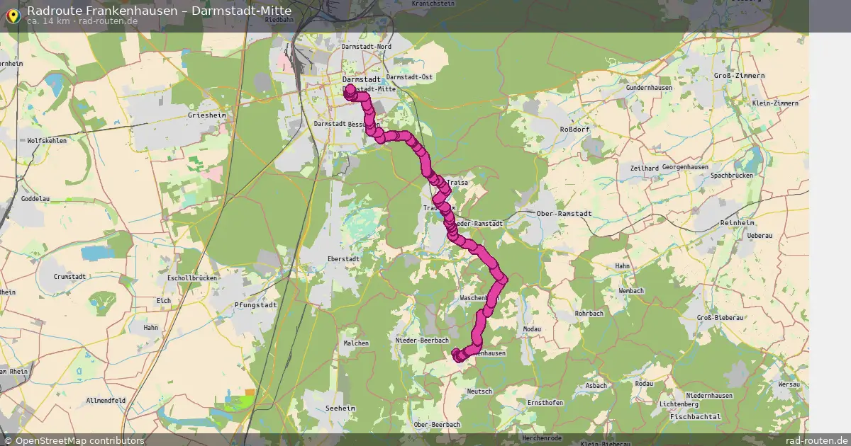 Radtour Frankenhausen – Darmstadt-Mitte