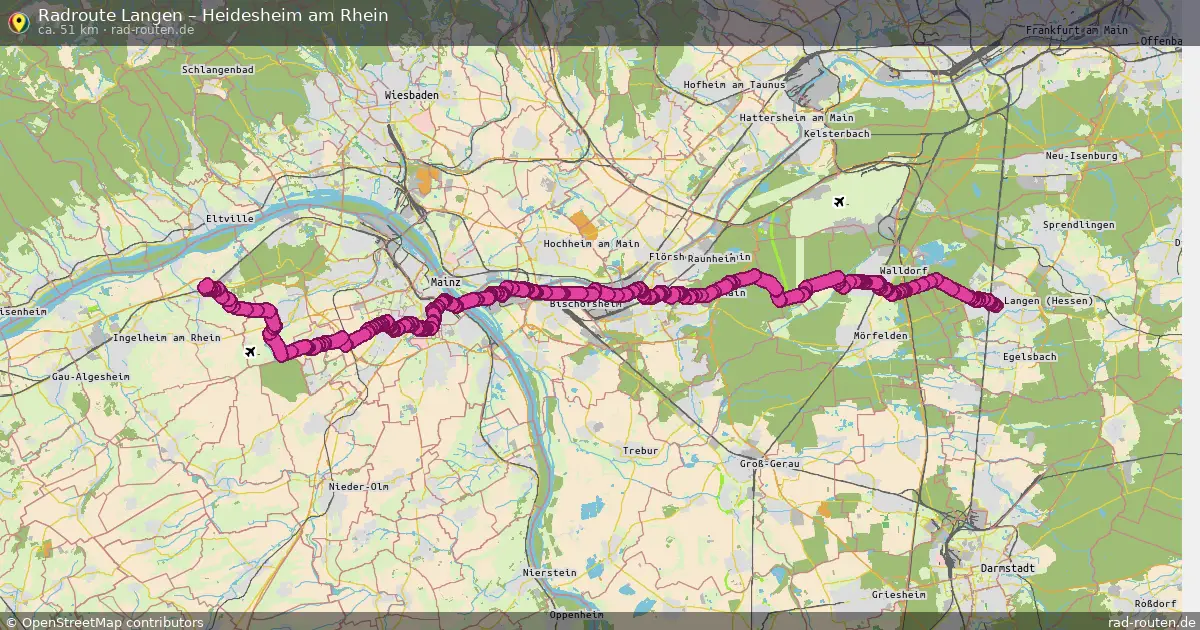 Radtour Langen – Heidesheim Am Rhein