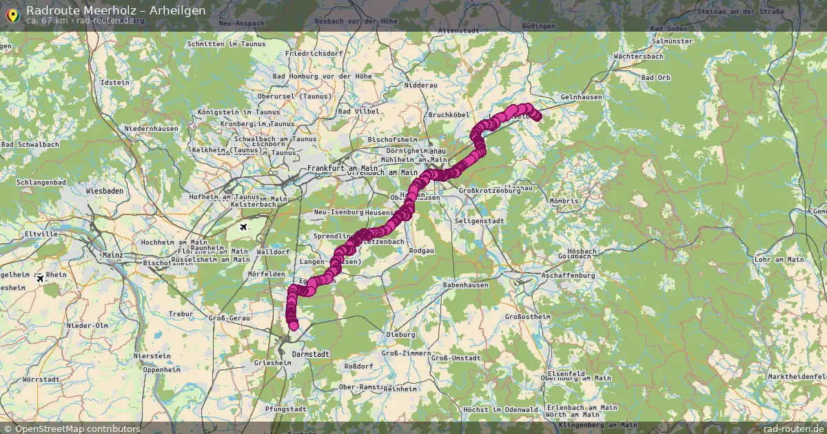 Fahrradroute Meerholz – Arheilgen