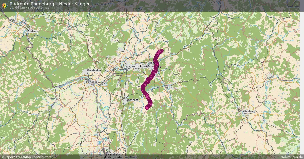 Fahrradroute Ronneburg – Nieder-Klingen (64 km) – Rad-Routen.de