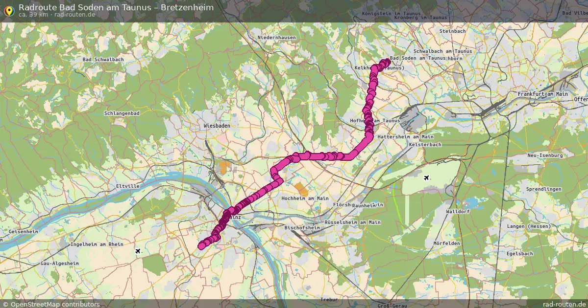 Fahrradroute Bad Soden Am Taunus – Bretzenheim (39 km) – Rad-Routen.de
