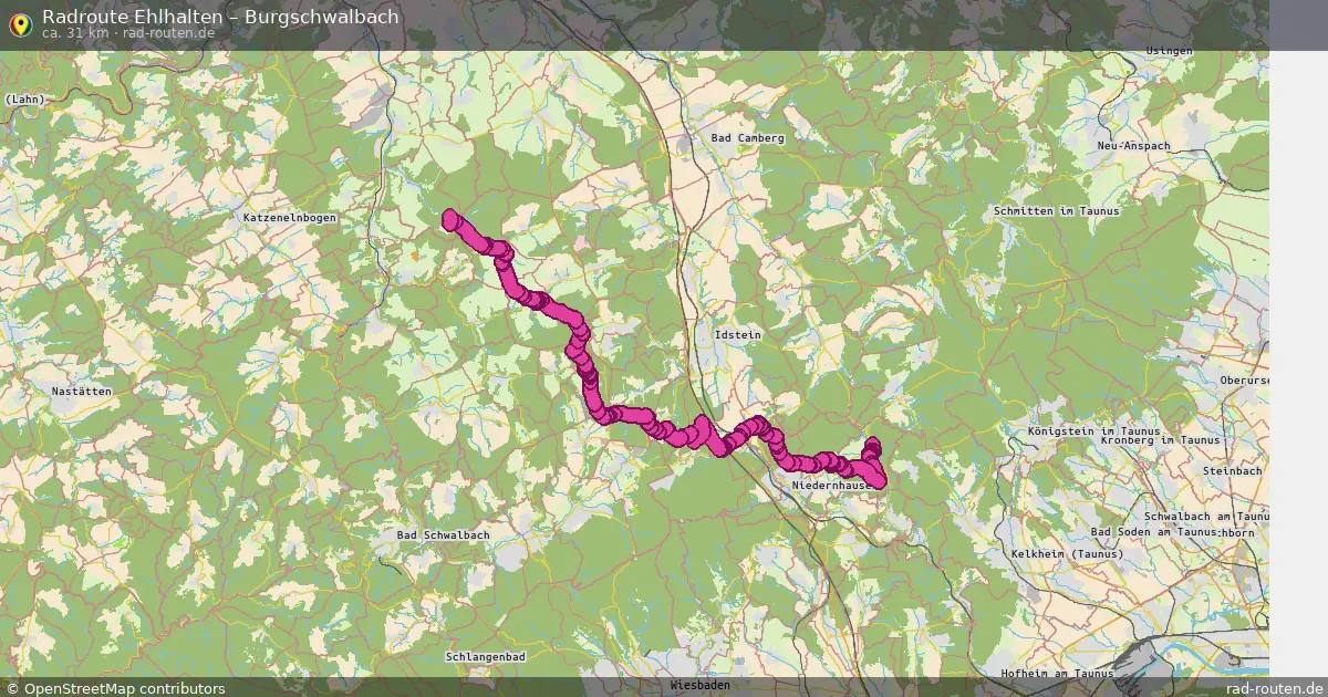 Fahrradroute Ehlhalten – Burgschwalbach (31 km) – Rad-Routen.de