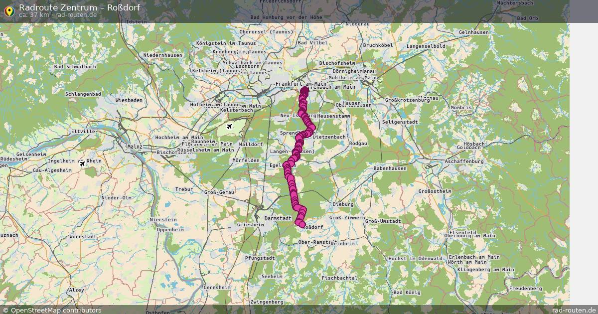 Fahrradroute Zentrum – Roßdorf