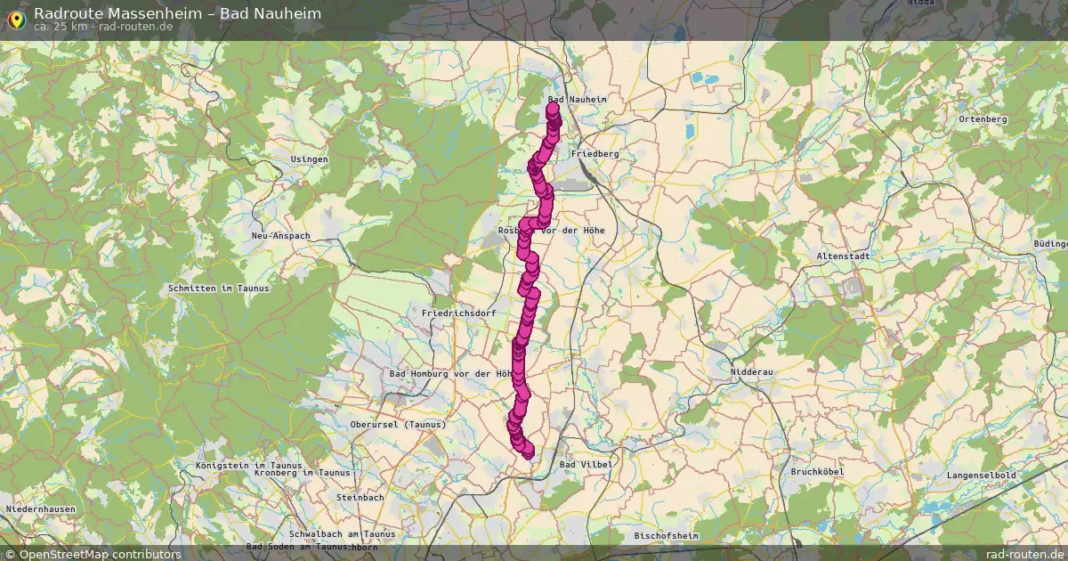 Fahrradroute Massenheim – Bad Nauheim (25 km) – Rad-Routen.de