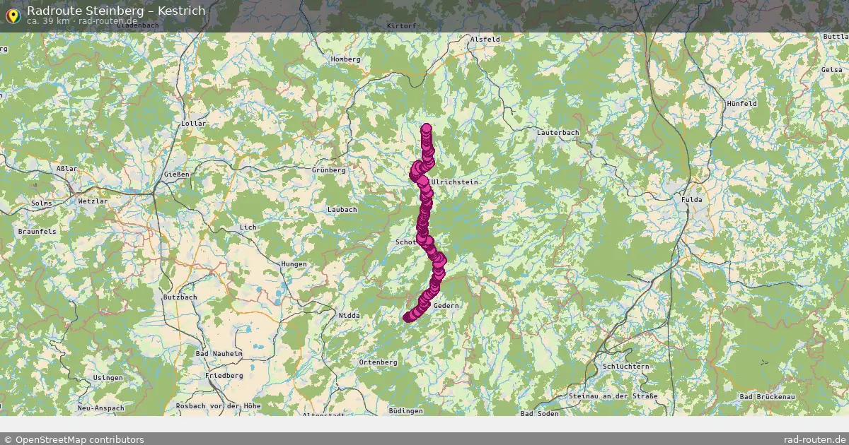 Fahrradroute Steinberg – Kestrich