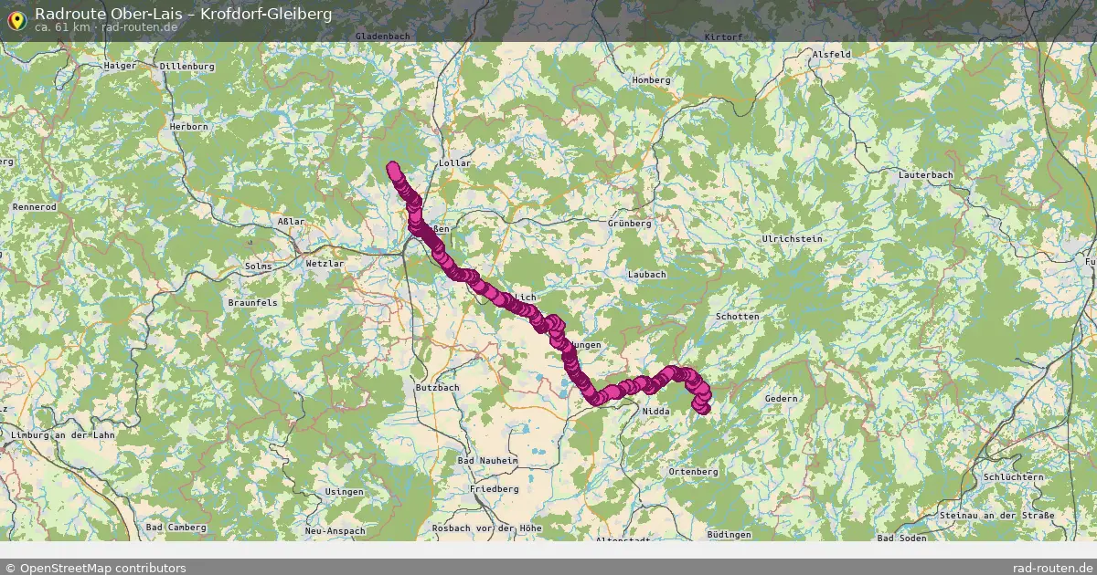 Fahrradroute Ober-Lais – Krofdorf-Gleiberg