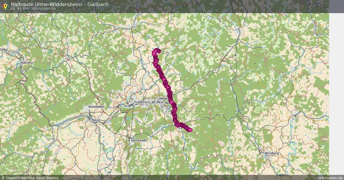 Fahrradroute Unter-Widdersheim – Gailbach