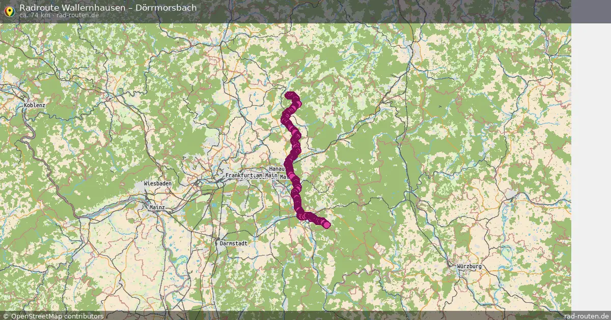 Fahrradroute Wallernhausen – Dörrmorsbach (81 km) – Rad-Routen.de