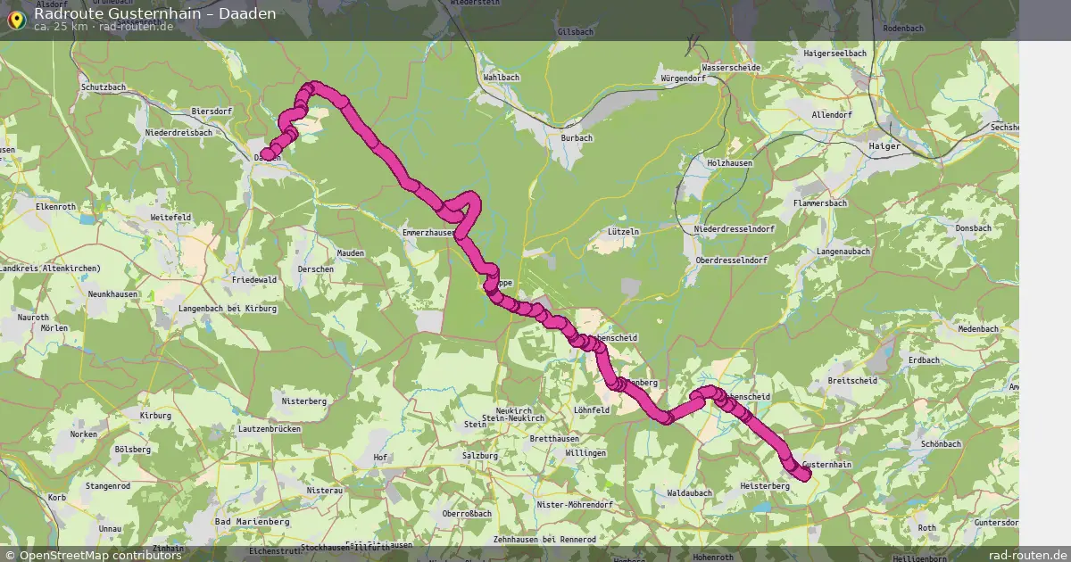 Fahrradroute Gusternhain – Daaden (25 km) – Rad-Routen.de