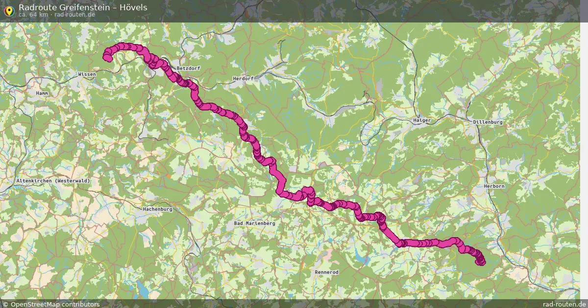 Fahrradroute Greifenstein – Hövels