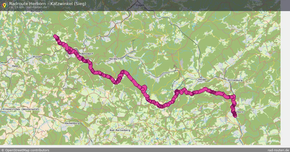 Fahrradroute Herborn – Katzwinkel (Sieg) (64 km) – Rad-Routen.de