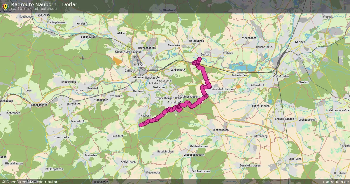 Fahrradroute Nauborn – Dorlar (10 km) – Rad-Routen.de