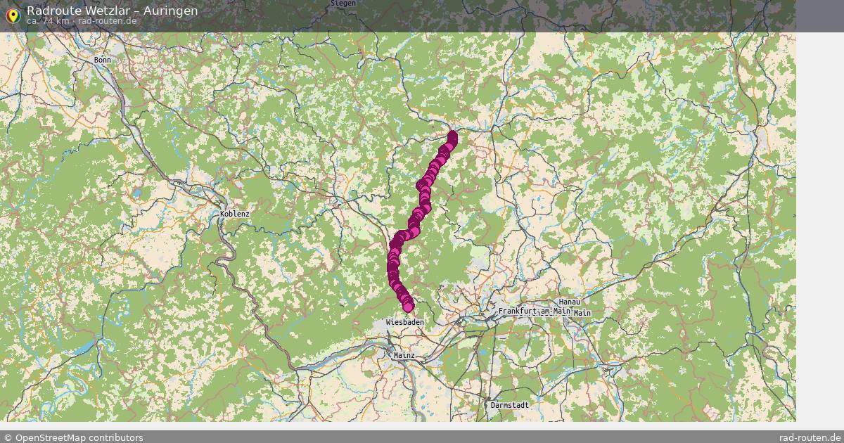 Fahrradroute Wetzlar – Auringen
