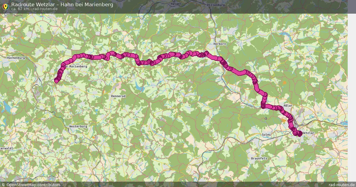 Fahrradroute Wetzlar – Hahn Bei Marienberg (67 km) – Rad-Routen.de