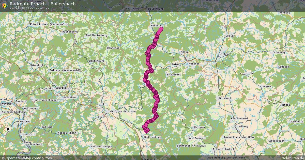 Fahrradroute Erbach – Ballersbach