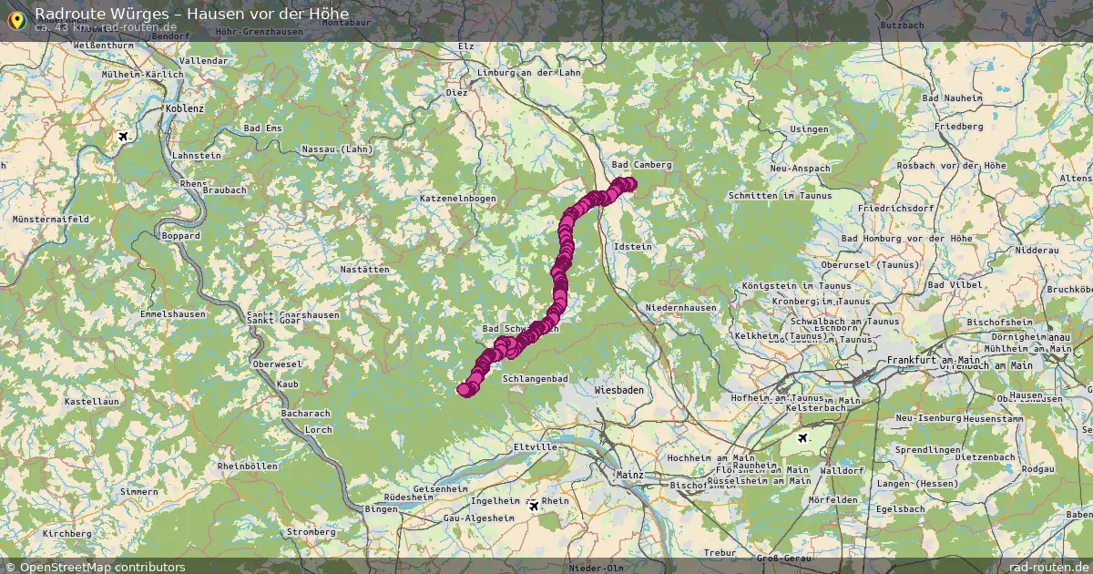 Fahrradroute Würges – Hausen Vor Der Höhe (43 km) – Rad-Routen.de