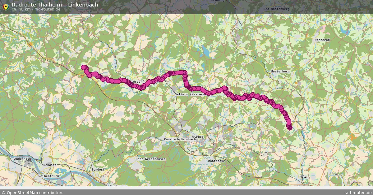 Fahrradroute Thalheim – Linkenbach (48 km) – Rad-Routen.de