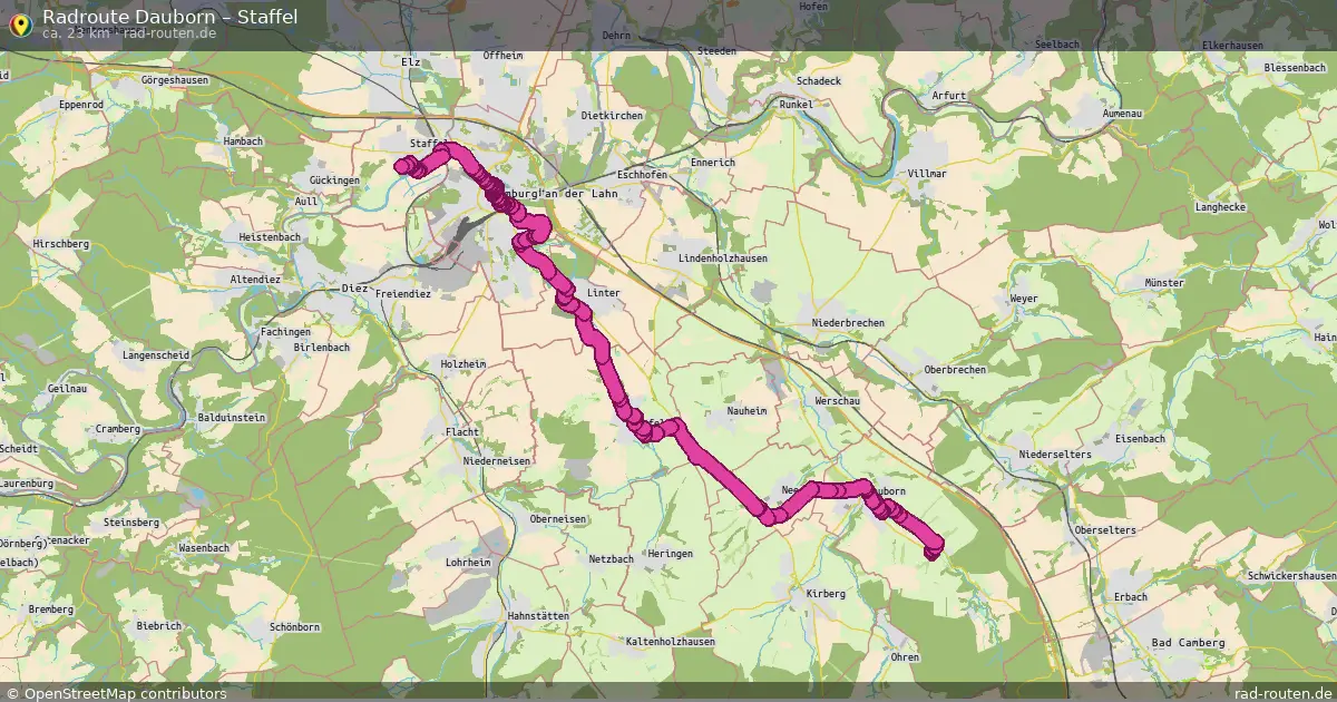 Fahrradroute Dauborn – Staffel (23 km) – Rad-Routen.de