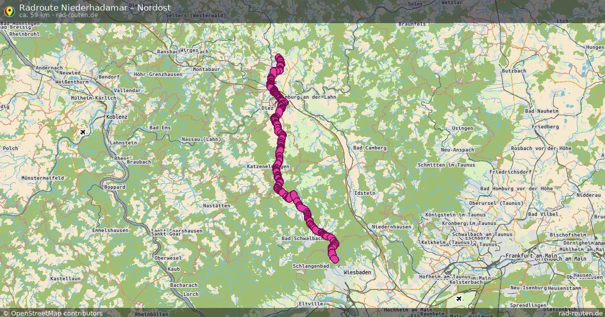 Fahrradroute Niederhadamar – Nordost