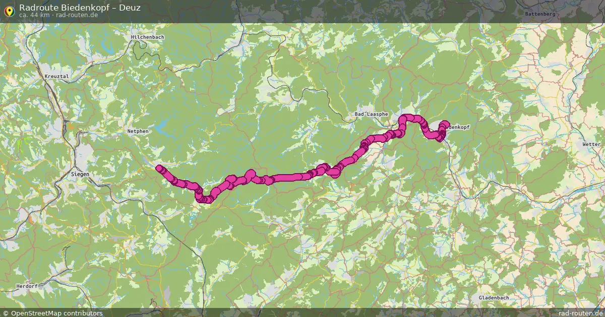 Fahrradroute Biedenkopf – Deuz (44 km) – Rad-Routen.de