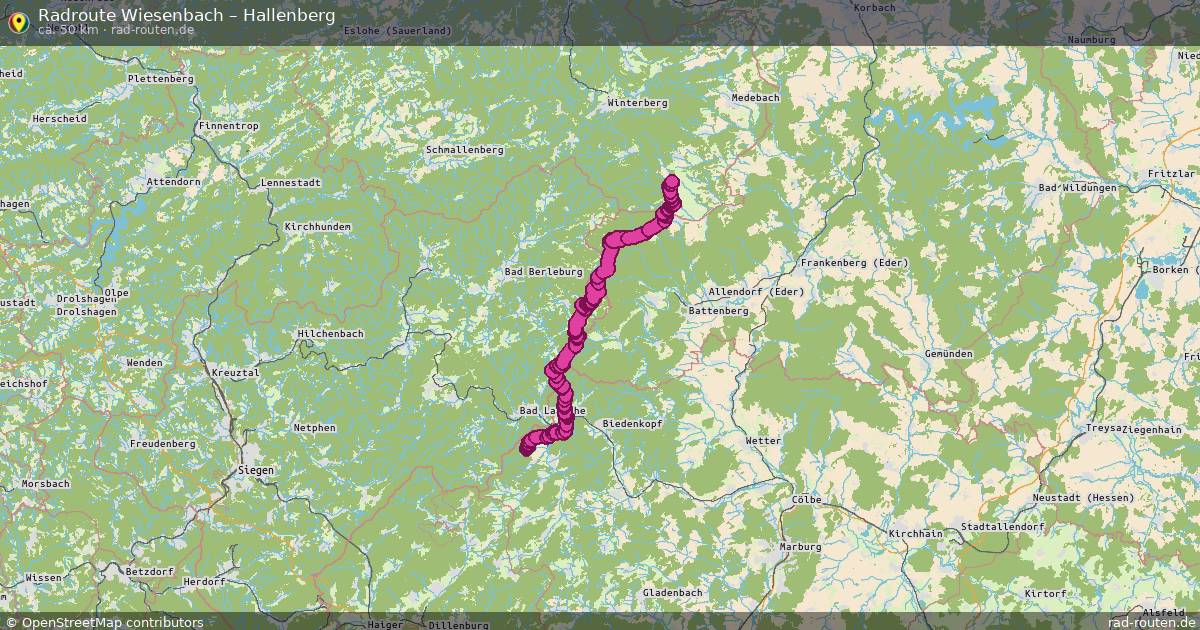 Fahrradroute Wiesenbach – Hallenberg