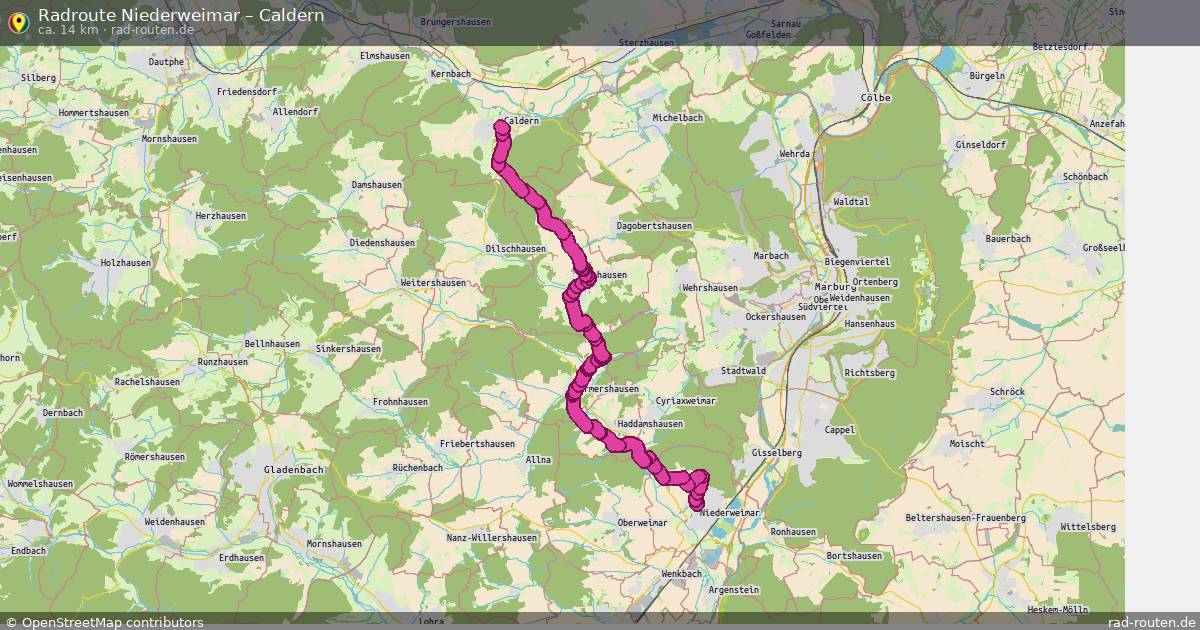Fahrradroute Niederweimar – Caldern