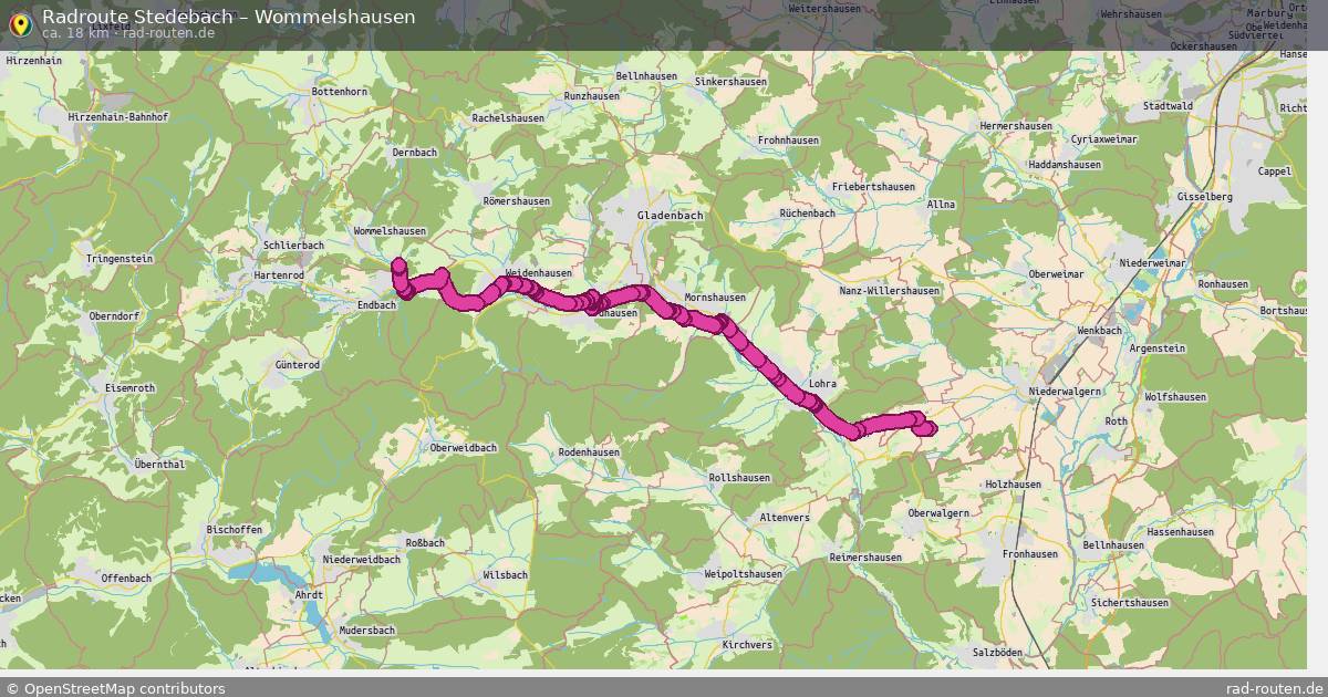 Fahrradroute Stedebach – Wommelshausen