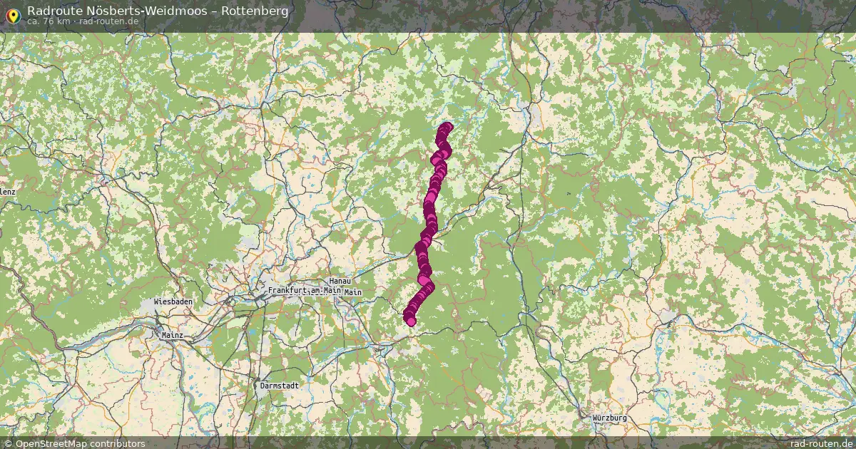 Fahrradroute Nösberts-Weidmoos – Rottenberg (76 km) – Rad-Routen.de