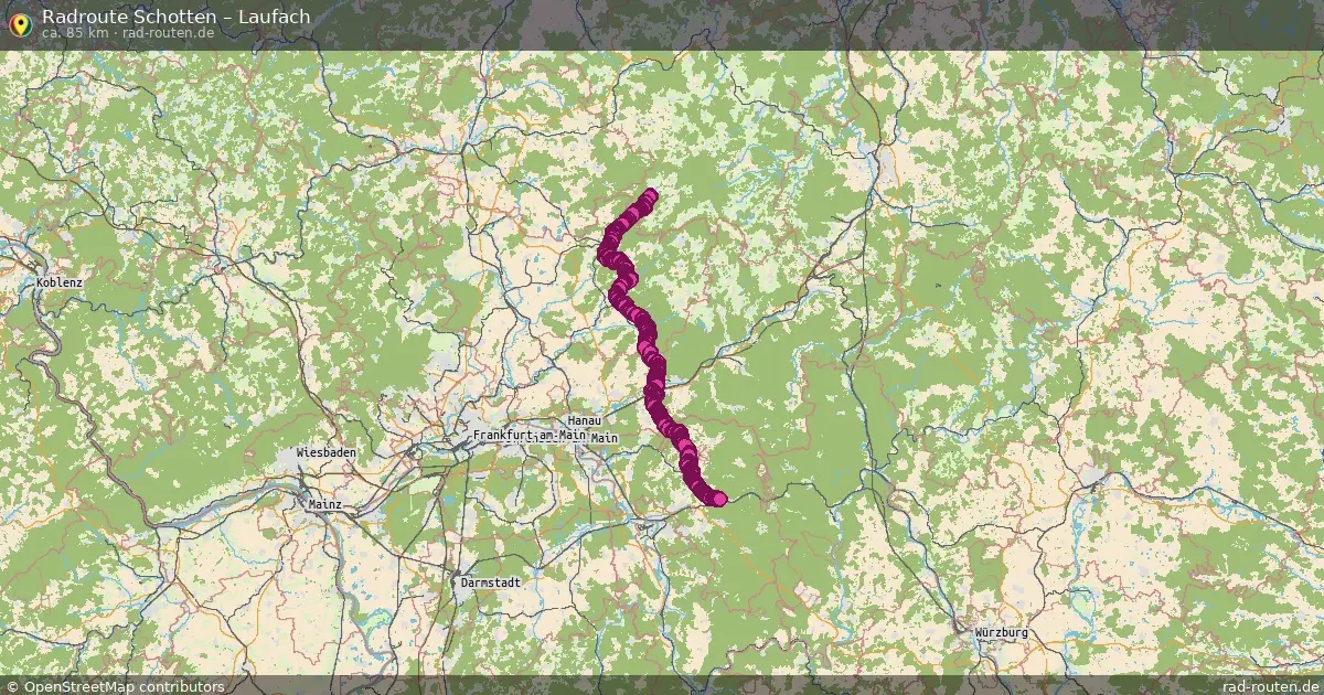Fahrradroute Schotten – Laufach