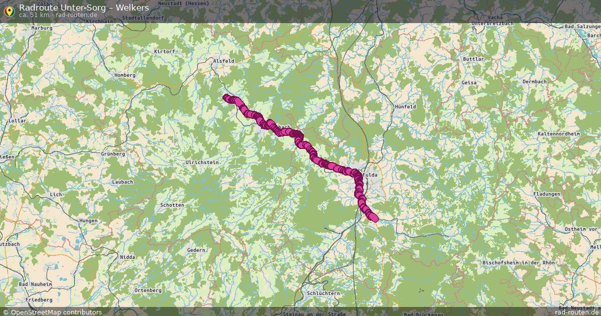 Fahrradroute Unter-Sorg – Welkers
