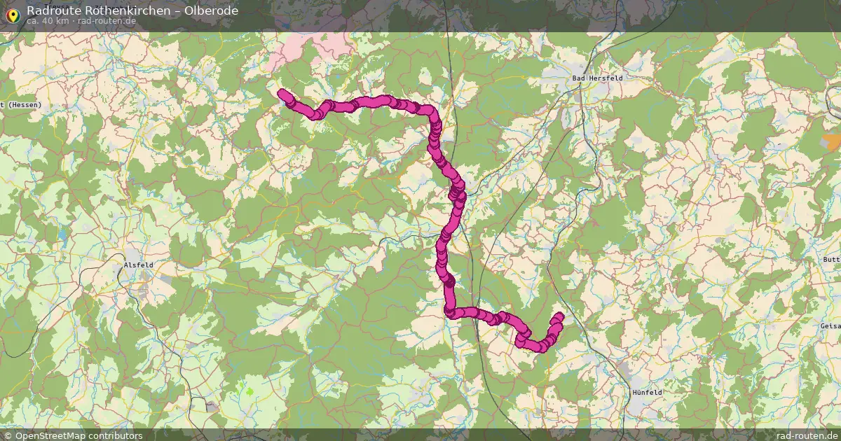 Fahrradroute Rothenkirchen – Olberode (42 km) – Rad-Routen.de