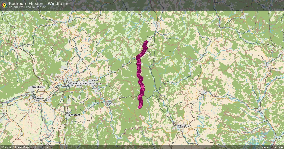 Fahrradroute Flieden – Windheim (90 km) – Rad-Routen.de
