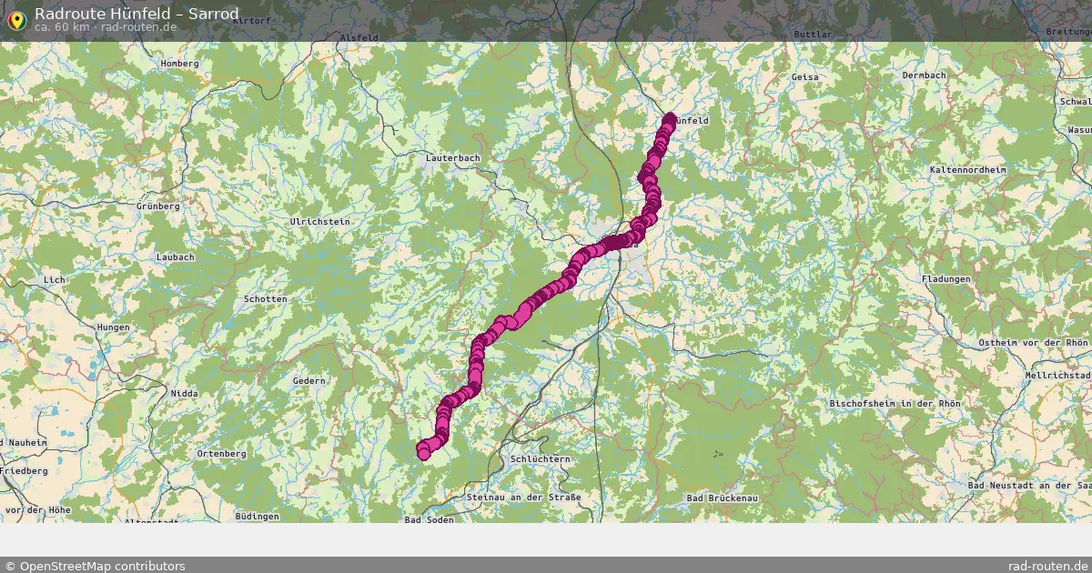 Fahrradroute Hünfeld – Sarrod