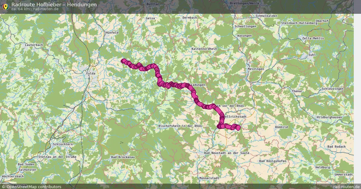 Fahrradroute Hofbieber – Hendungen (64 km) – Rad-Routen.de